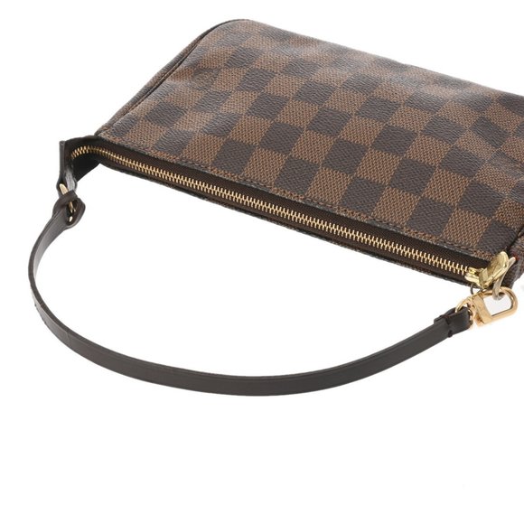 LOUIS VUITTON Damier Pochette Accessoires Brown N51985 Women's Canvas Pouch - Picture 4 of 13